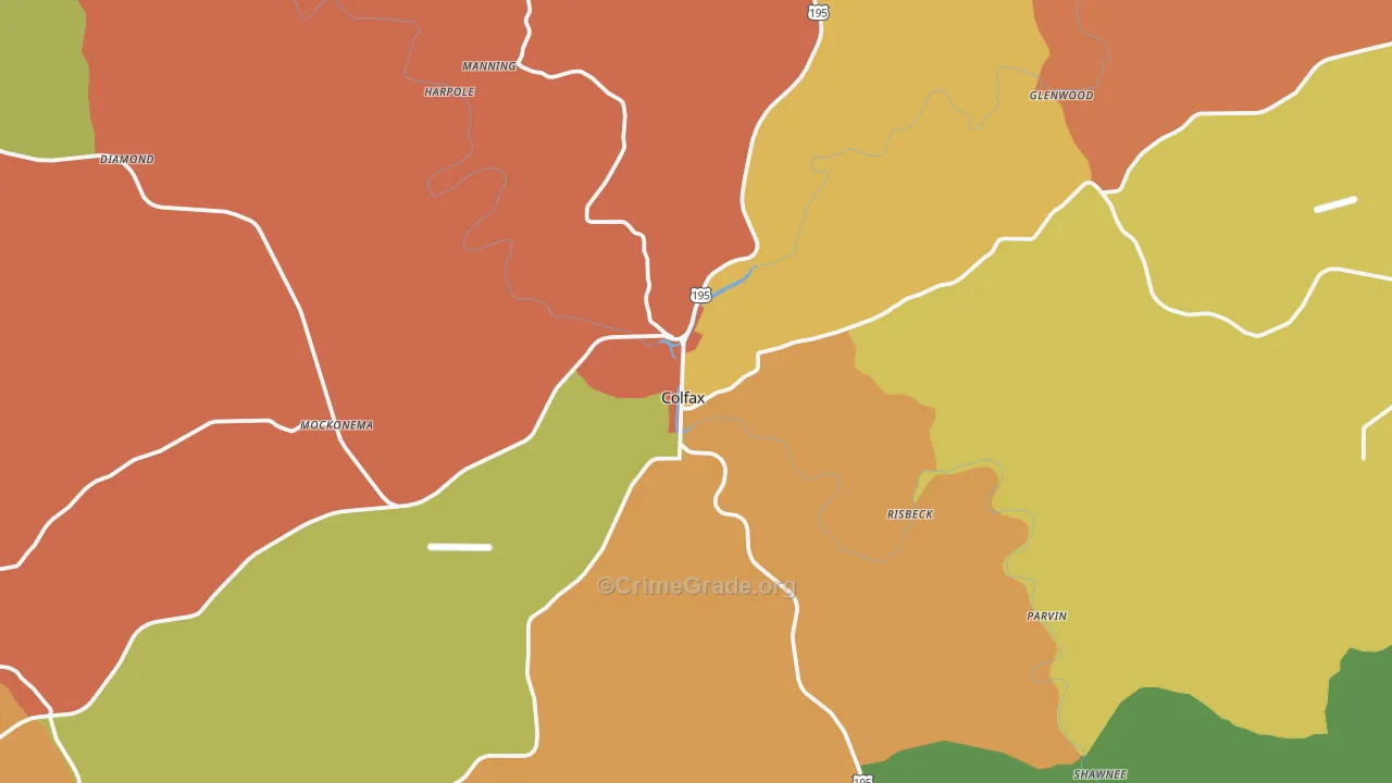 Colfax, WA Map of Vandalism Rates