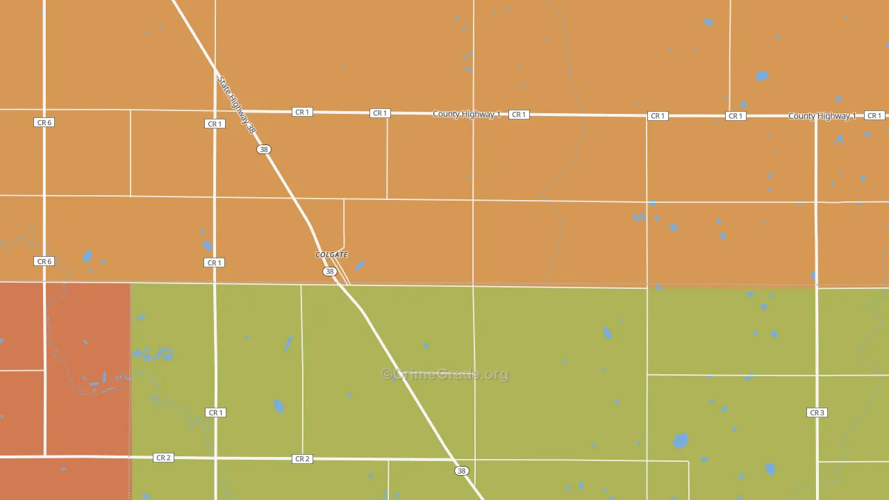 Colgate, ND Map of Vandalism Rates