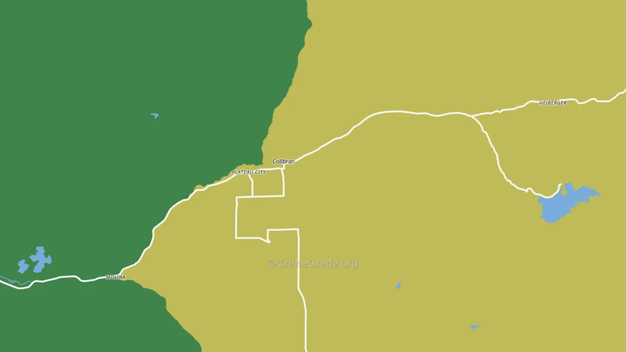 Collbran, CO Map of Vandalism Rates