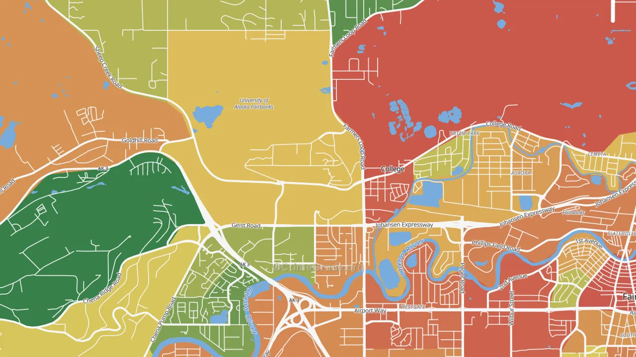 College, AK Map of Vandalism Rates