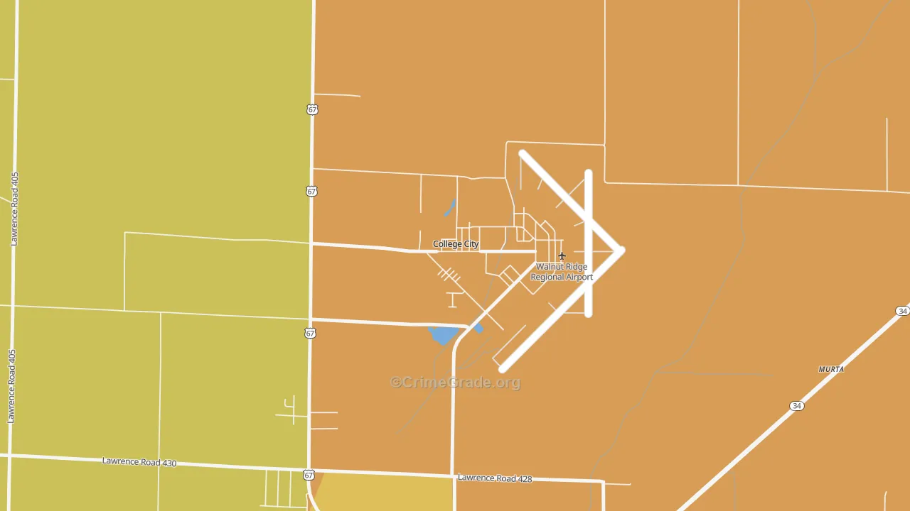 College City, AR Map of Vandalism Rates