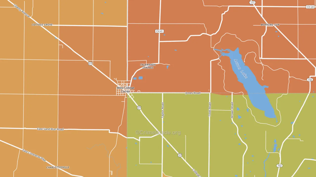 College Corner, OH Map of Vandalism Rates