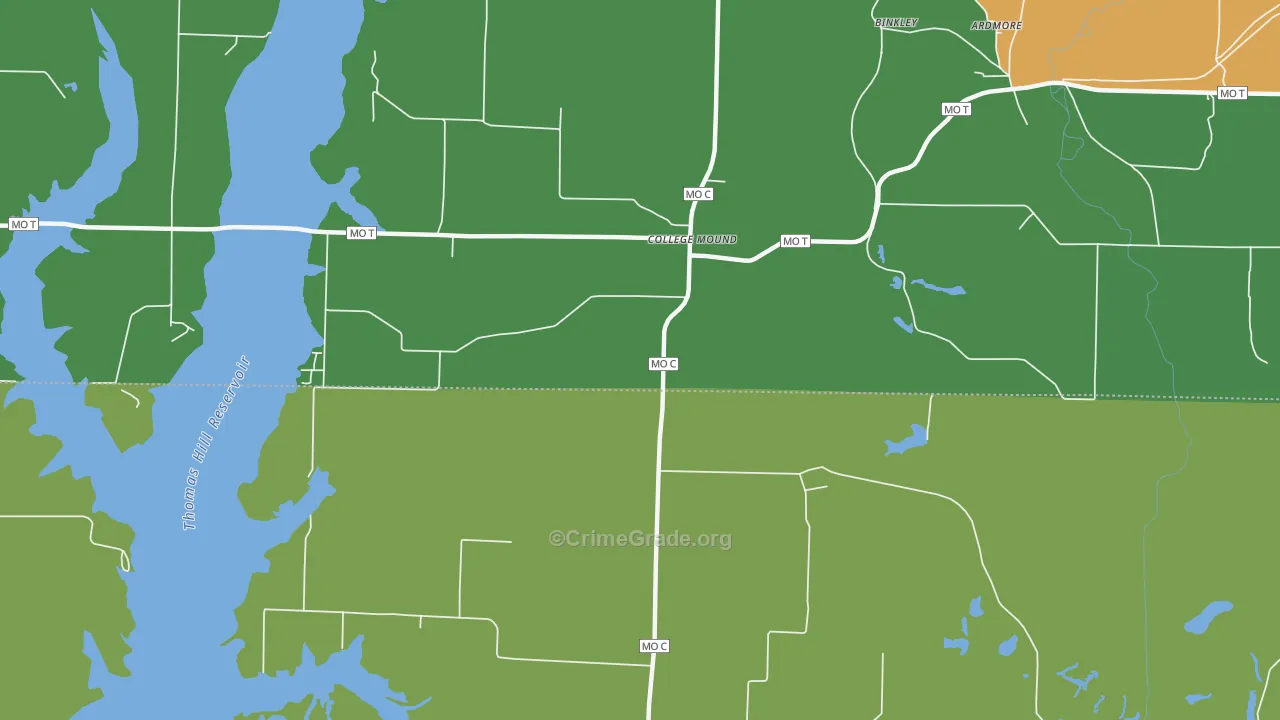 College Mound, MO Map of Vandalism Rates