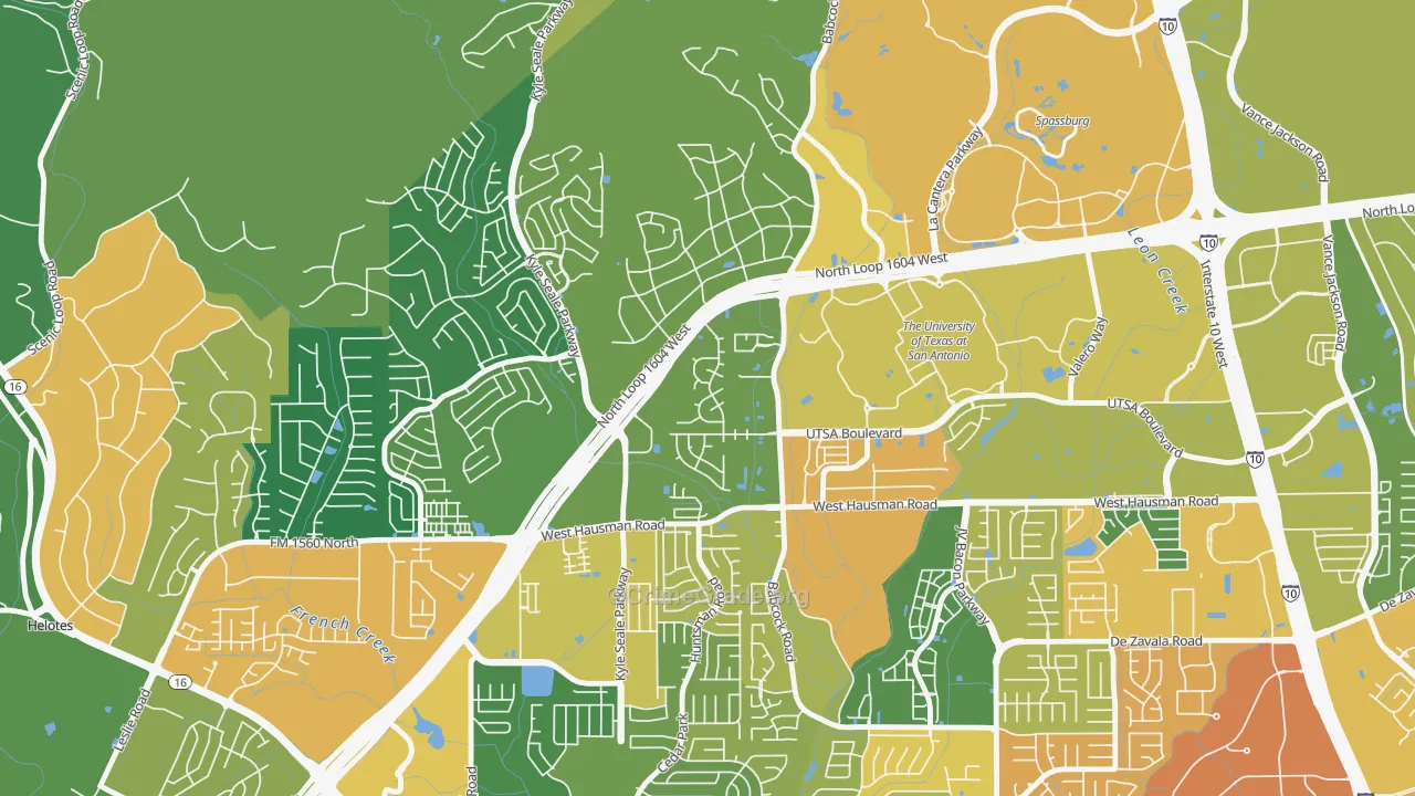 College Park San Antonio, San Antonio, TX Map of Vandalism Rates