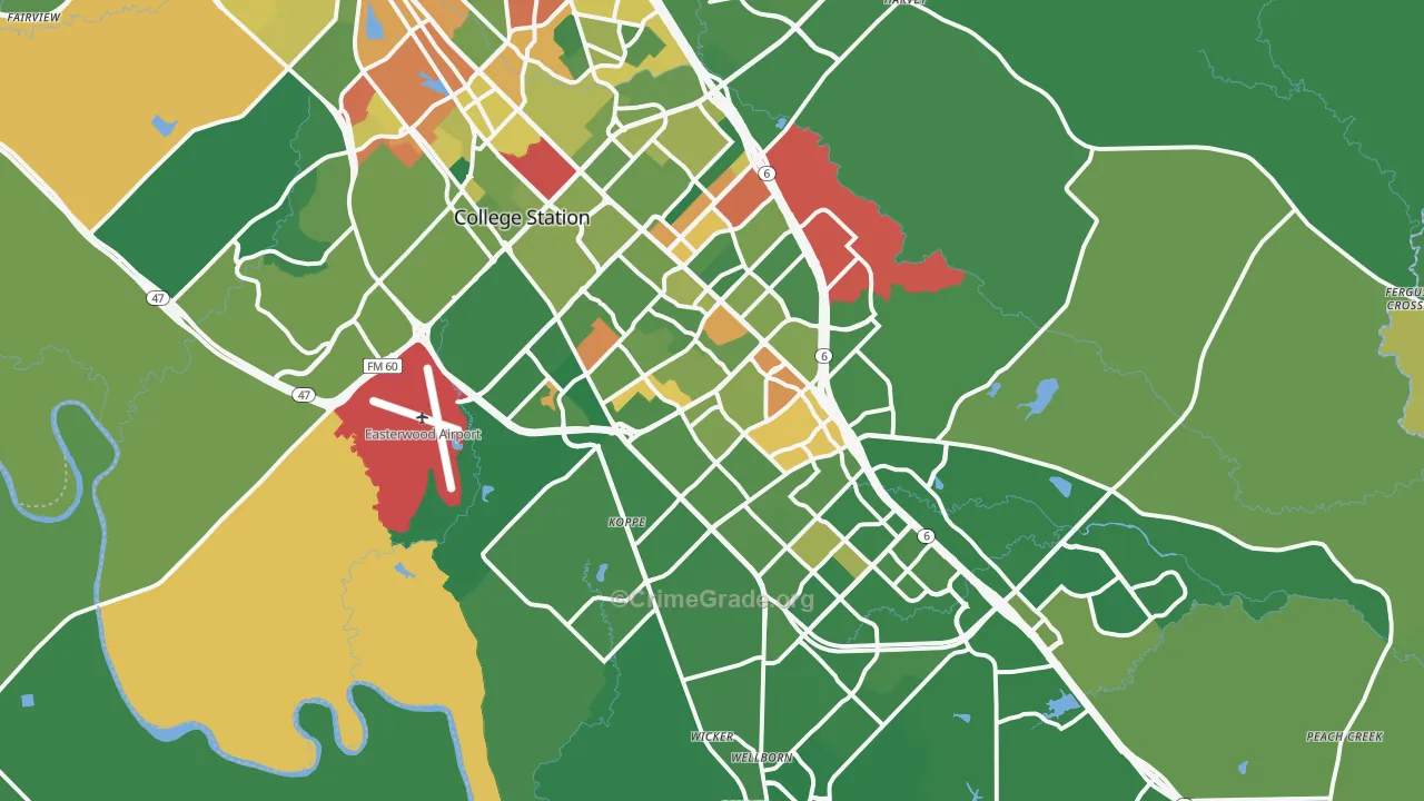 College Station, TX Map of Vandalism Rates