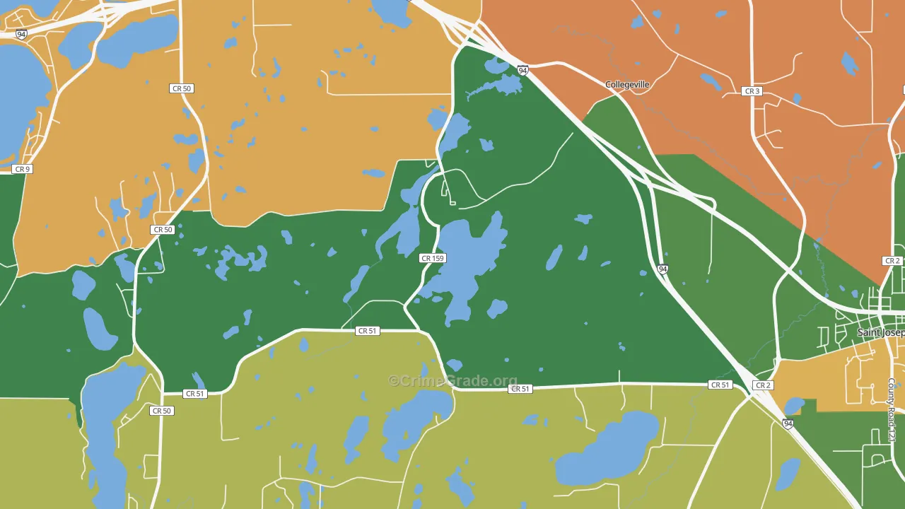 Collegeville, MN Map of Vandalism Rates