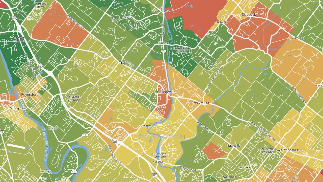 Collegeville, PA Map of Vandalism Rates