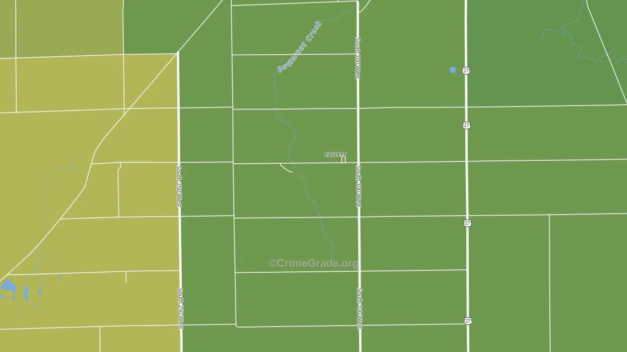 Collett, IN Map of Vandalism Rates