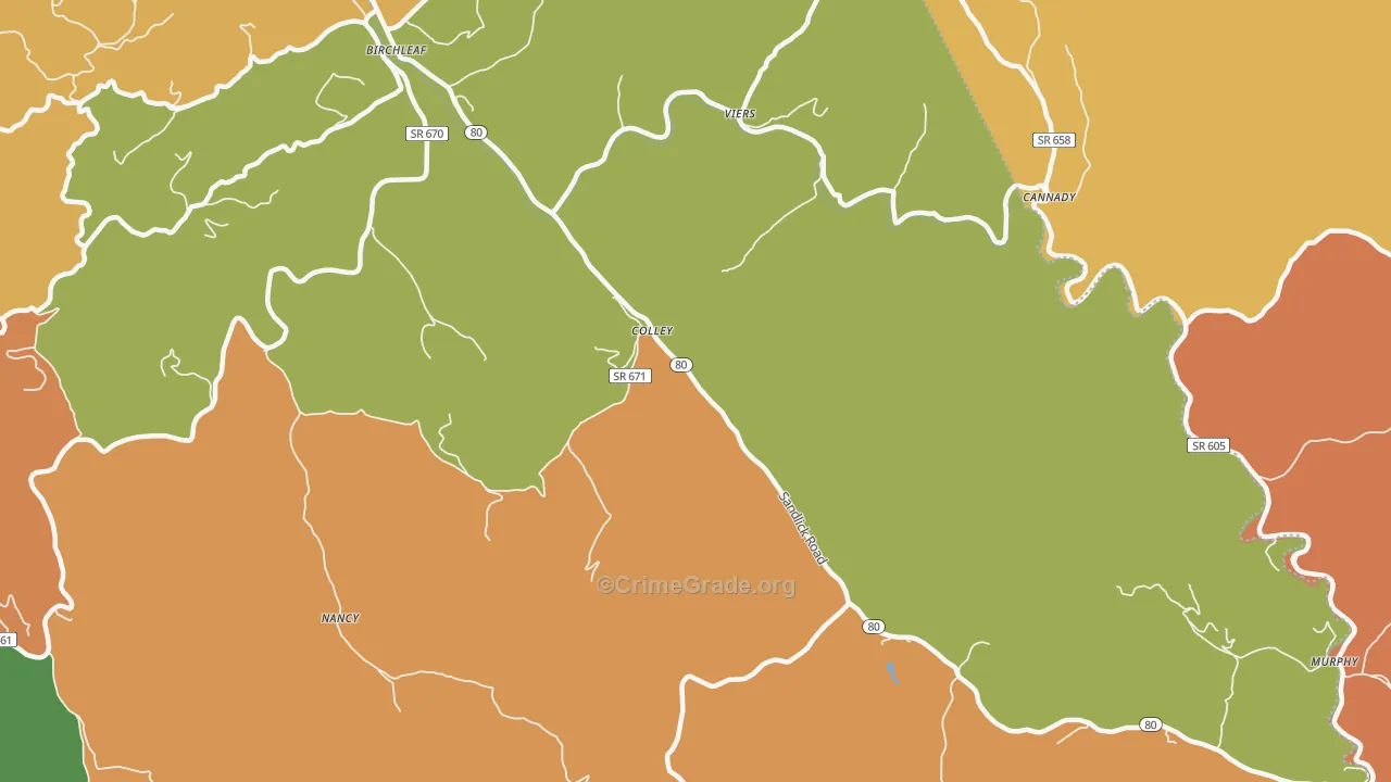 Colley, VA Map of Vandalism Rates