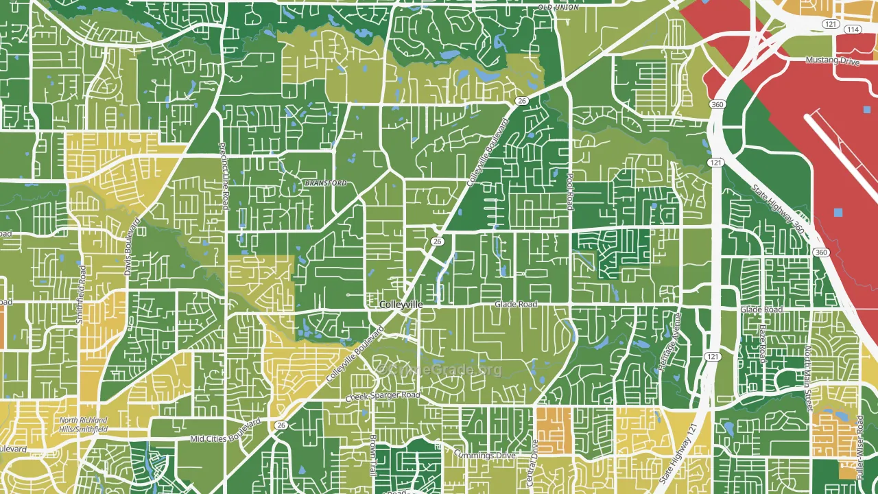 Colleyville, TX Map of Vandalism Rates