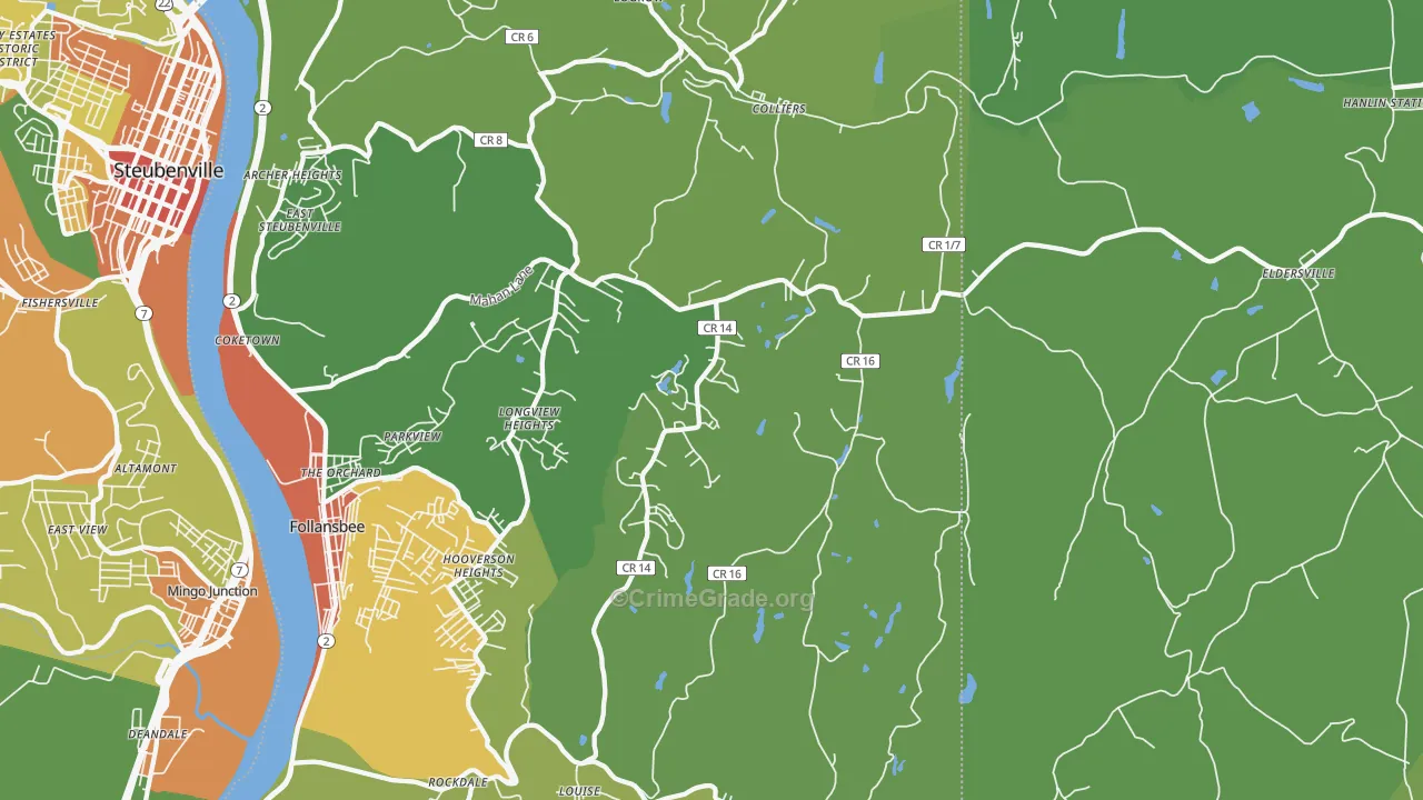 Colliers, WV Map of Vandalism Rates