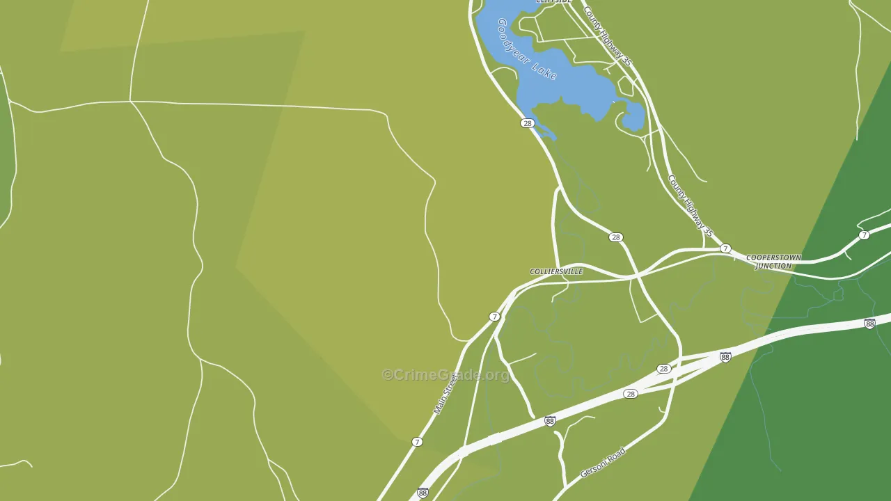 Colliersville, NY Map of Vandalism Rates