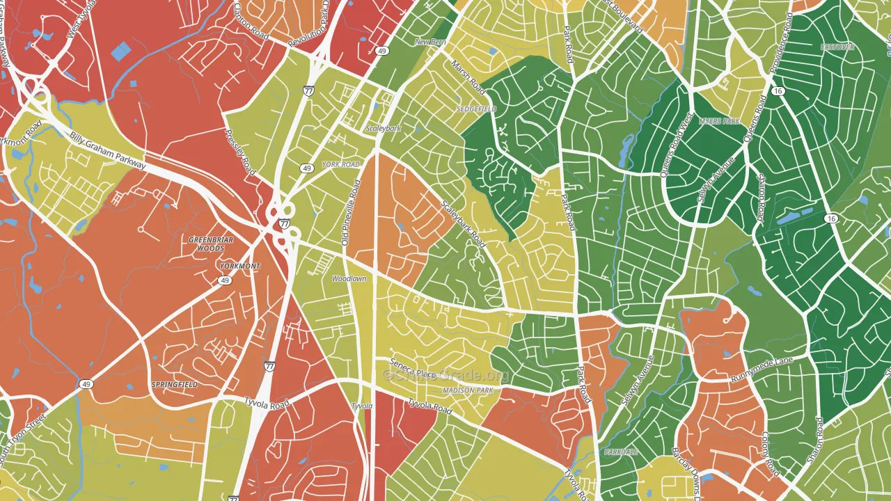 Collingwood, Charlotte, NC Map of Vandalism Rates