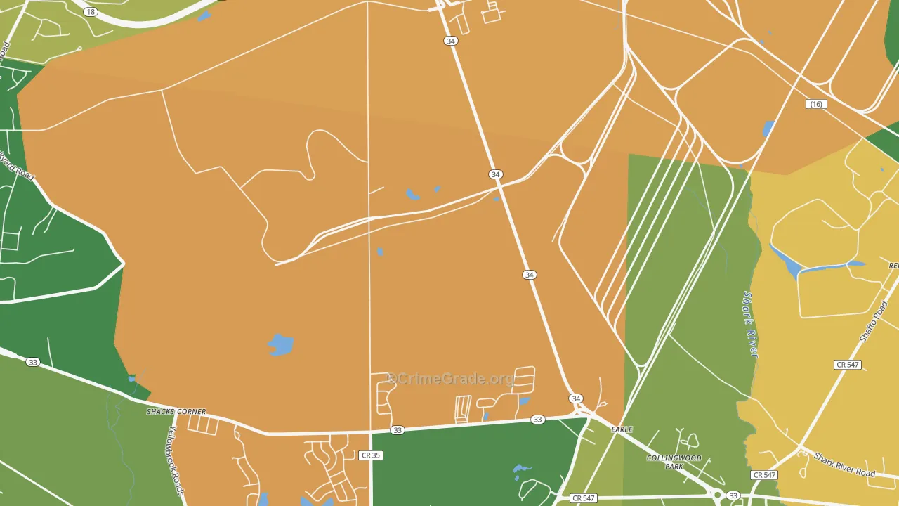 Collingwood Park, NJ Map of Vandalism Rates
