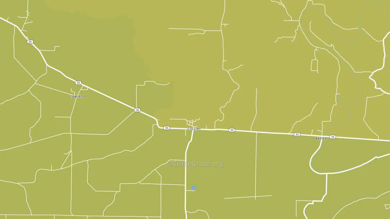 Collins, AR Map of Vandalism Rates