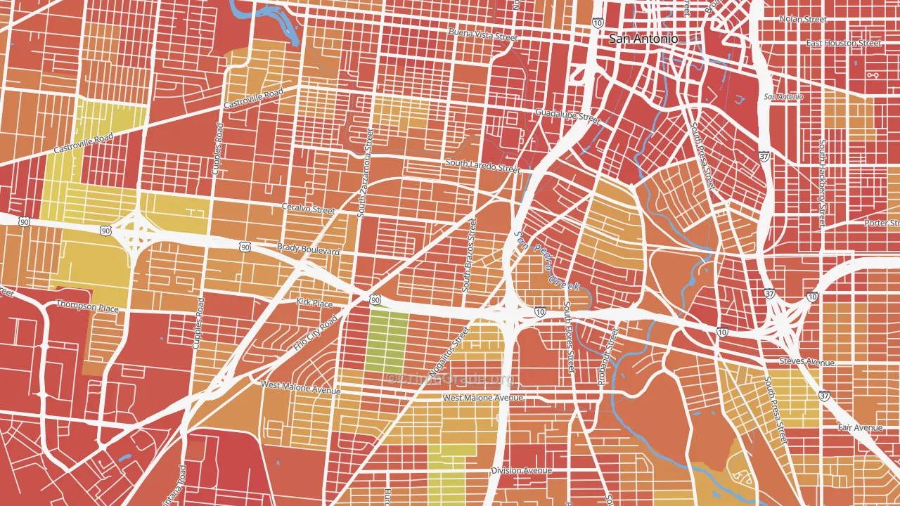Collins Gardens, San Antonio, TX Map of Vandalism Rates