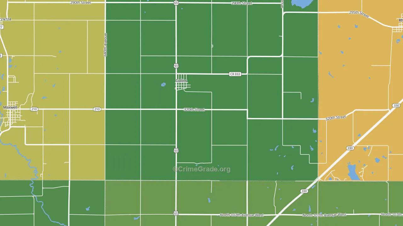 Collins, IA Map of Vandalism Rates