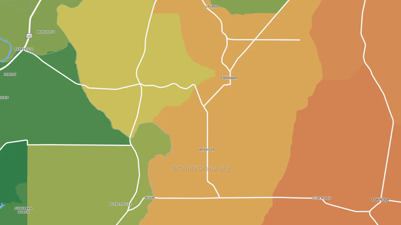 Collinston, LA Map of Vandalism Rates