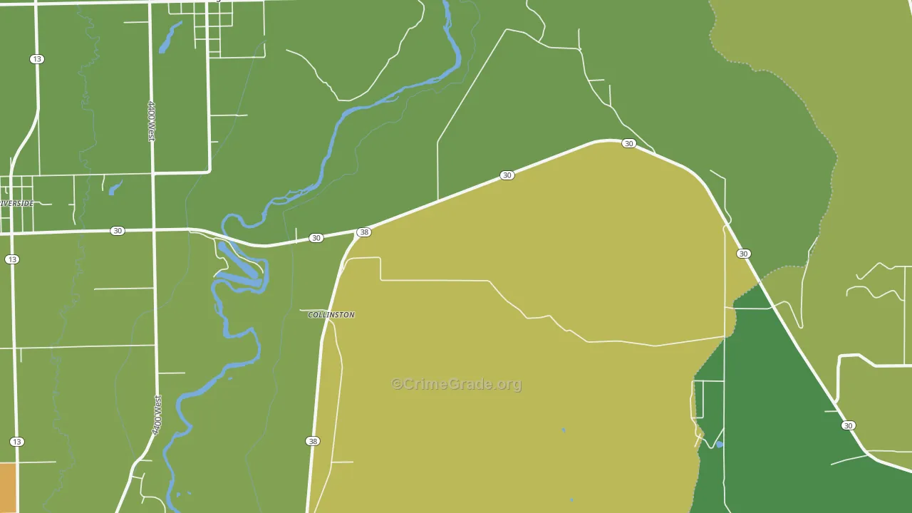 Collinston, UT Map of Vandalism Rates