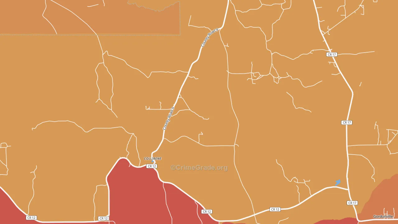 Collirene, AL Map of Vandalism Rates