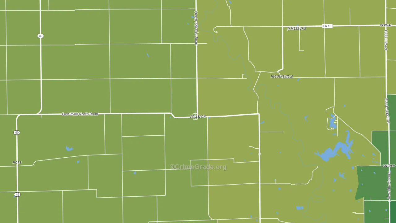 Collison, IL Map of Vandalism Rates
