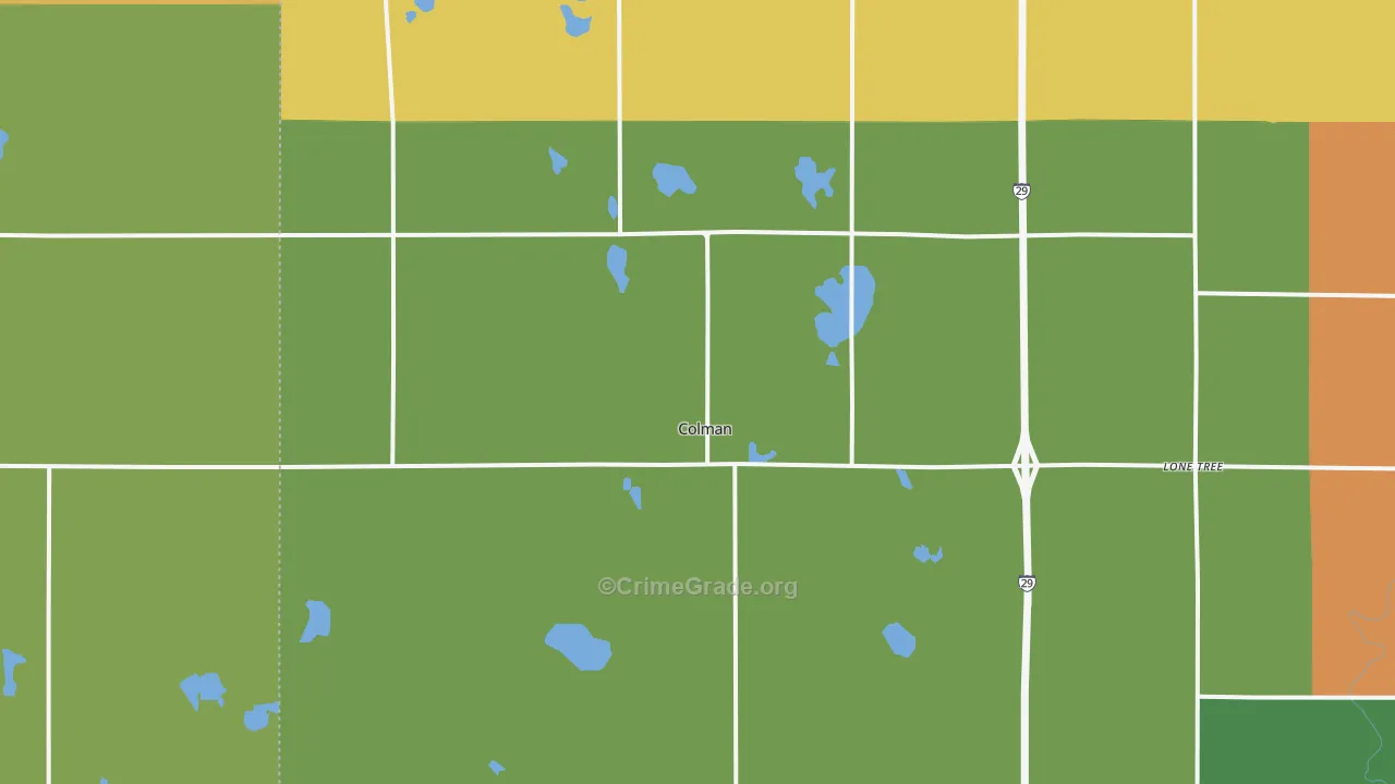 Colman, SD Map of Vandalism Rates
