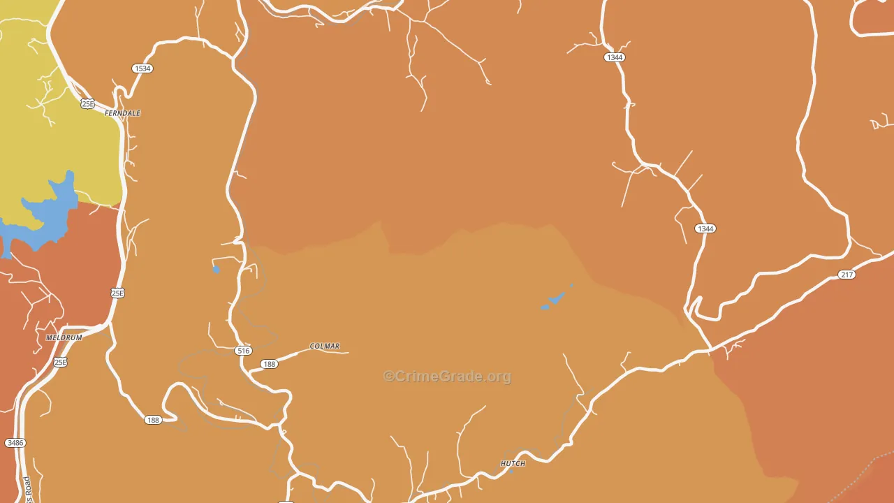 Colmar, KY Map of Vandalism Rates