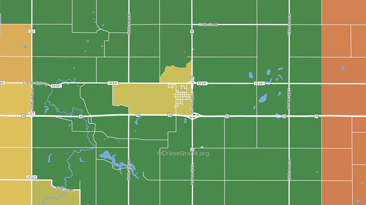 Colo, IA Map of Vandalism Rates