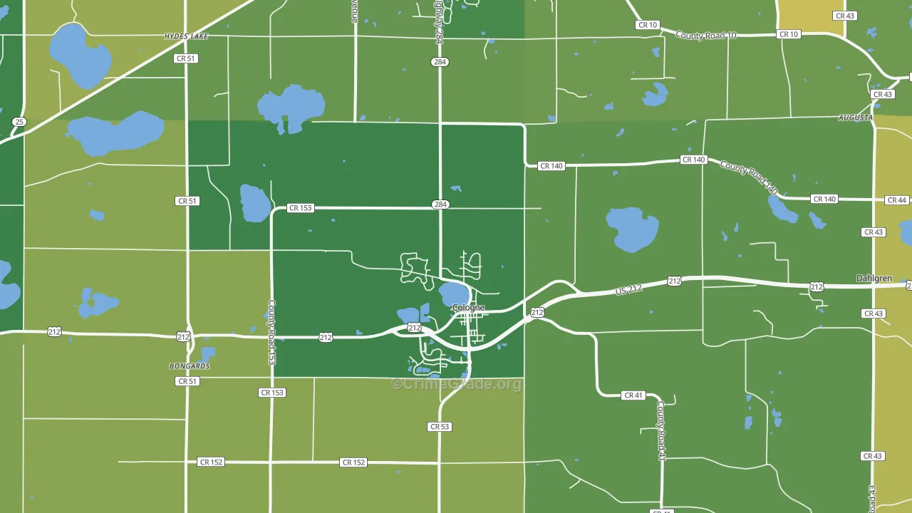 Cologne, MN Map of Vandalism Rates