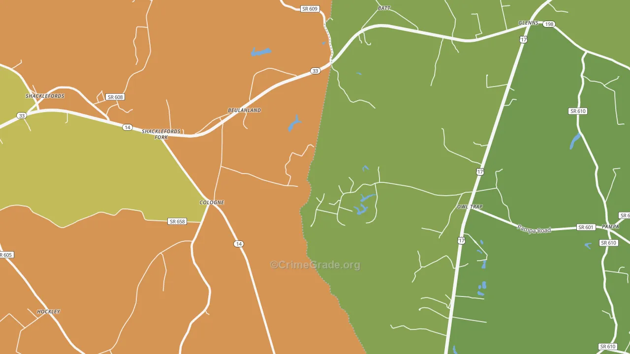Cologne, VA Map of Vandalism Rates