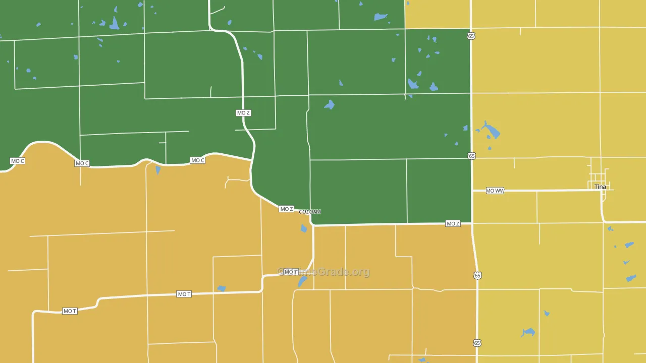 Coloma, MO Map of Vandalism Rates