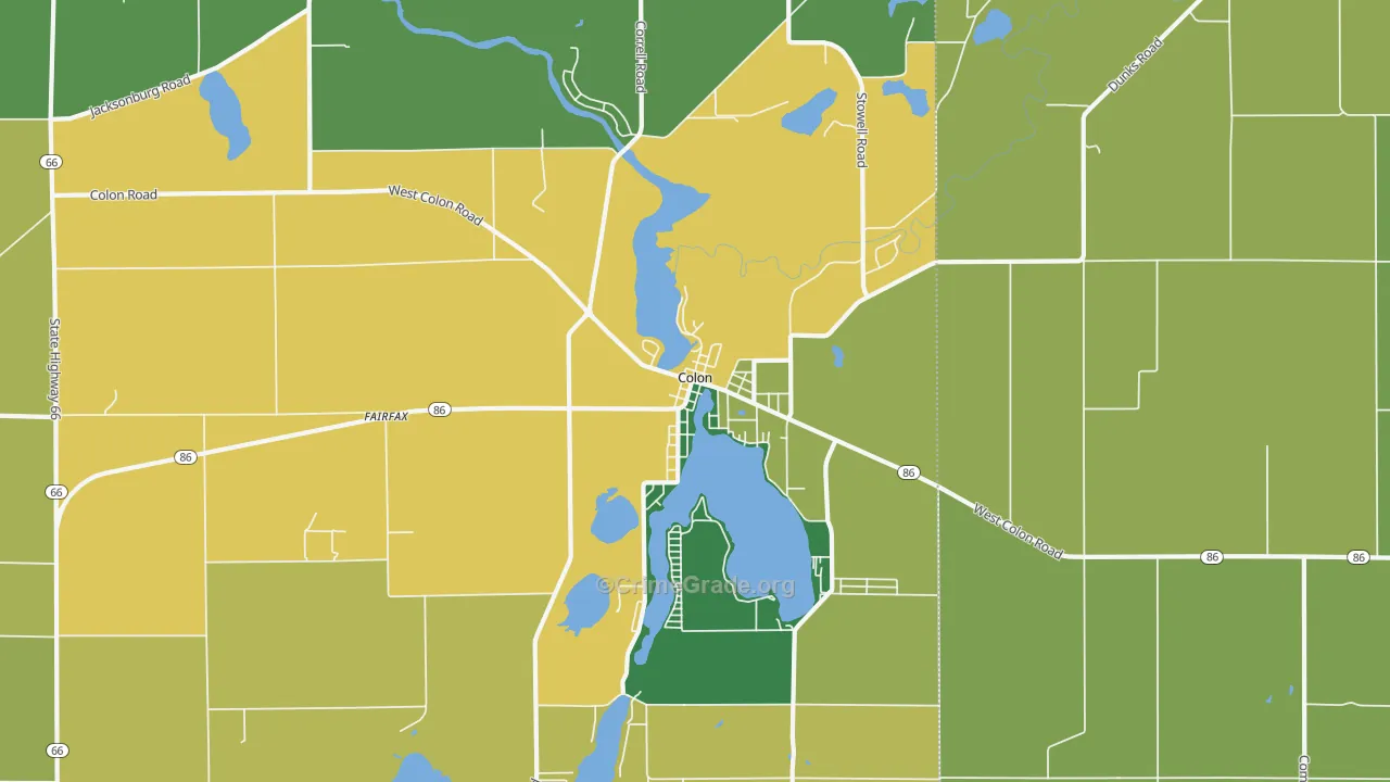 Colon, MI Map of Vandalism Rates