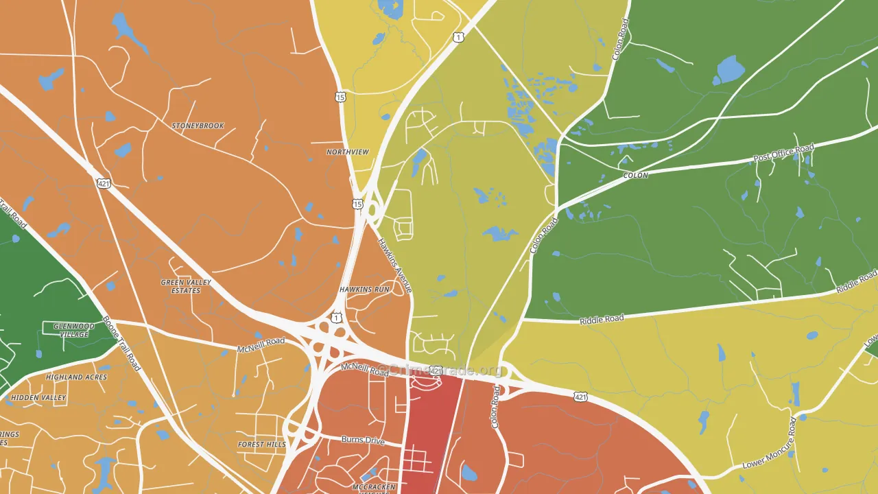 Colon, NC Map of Vandalism Rates