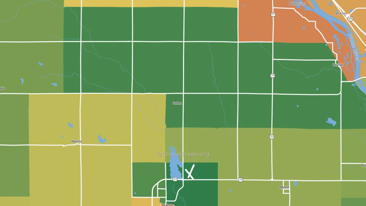 Colon, NE Map of Vandalism Rates