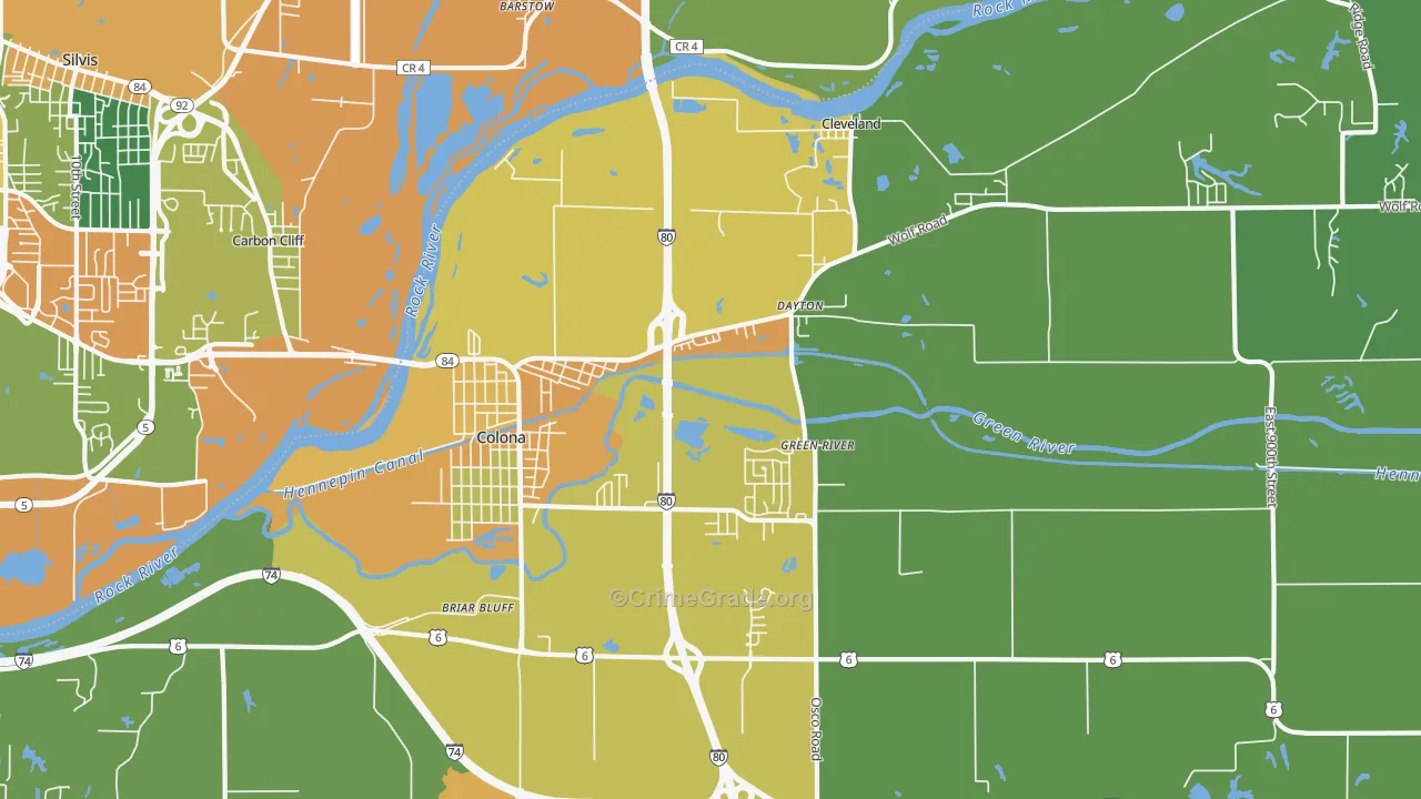 Colona, IL Map of Vandalism Rates
