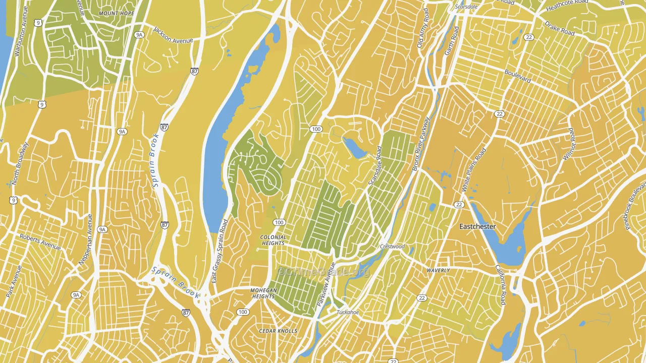 Colonial Heights, Yonkers, NY Map of Vandalism Rates
