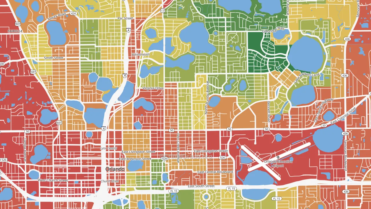 Colonicaltown North, Orlando, FL Map of Vandalism Rates