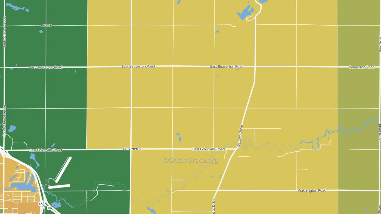 Colonville, MI Map of Vandalism Rates
