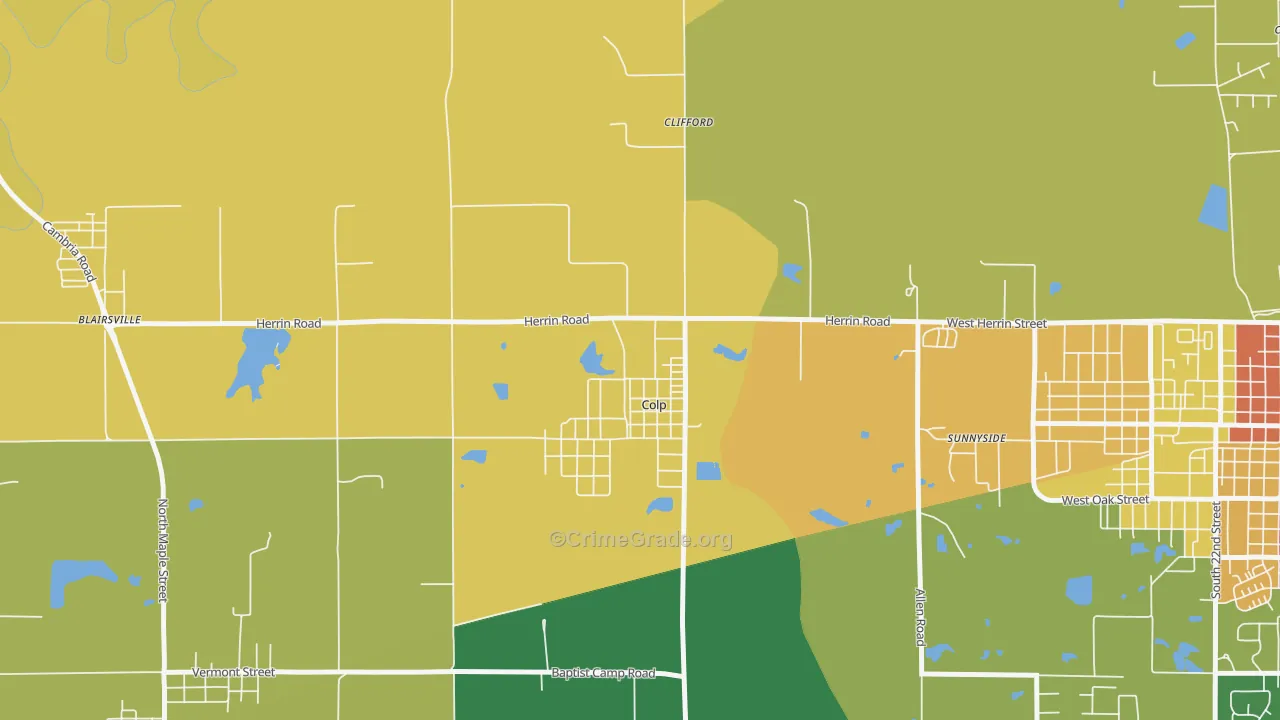 Colp, IL Map of Vandalism Rates