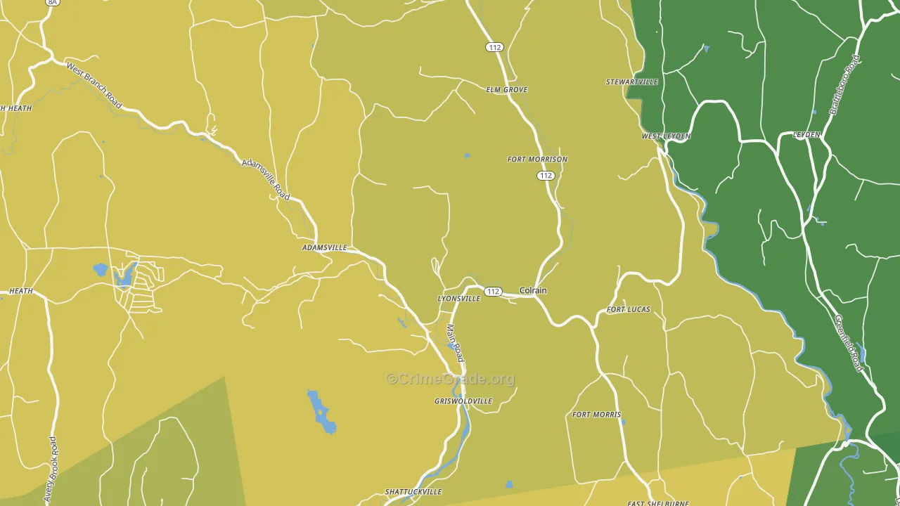 Colrain, MA Map of Vandalism Rates