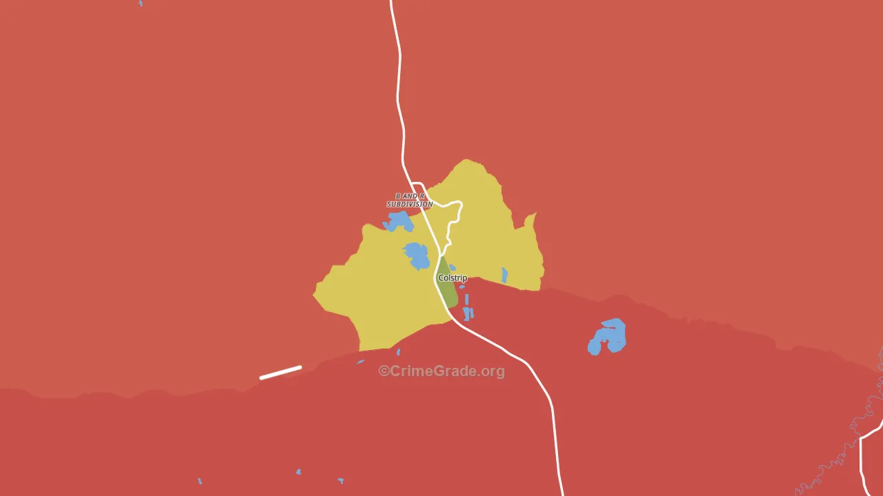 Colstrip, MT Map of Vandalism Rates