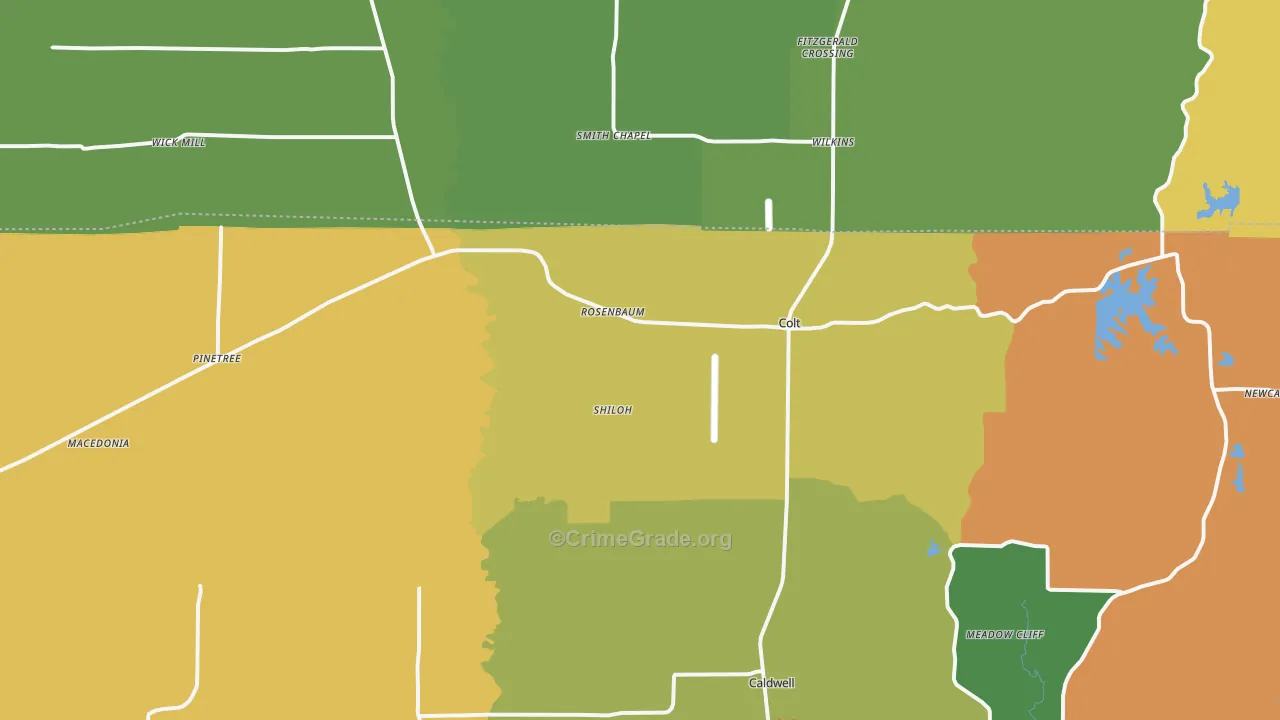 Colt, AR Map of Vandalism Rates