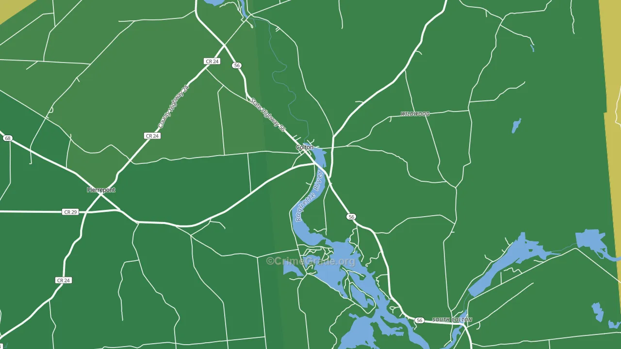 Colton, NY Map of Vandalism Rates