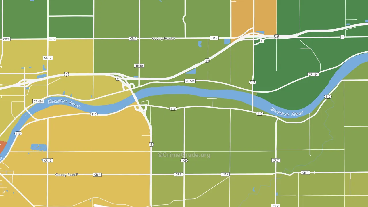 Colton, OH Map of Vandalism Rates