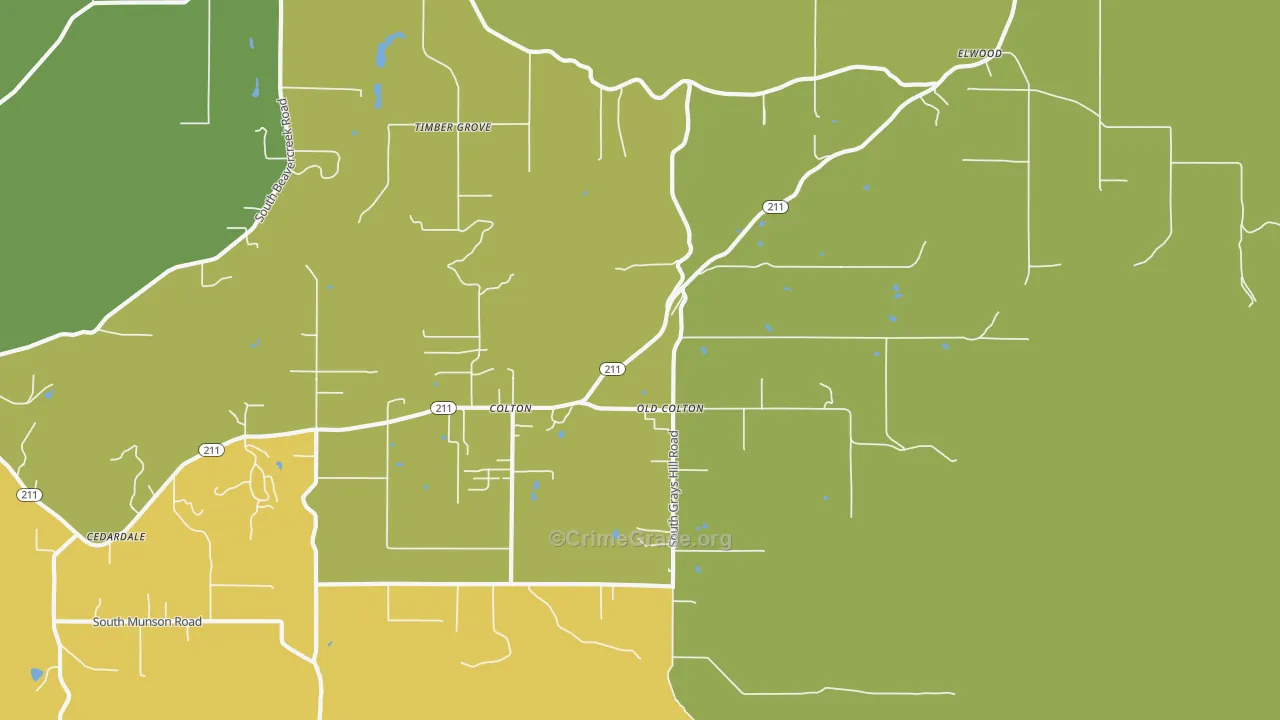 Colton, OR Map of Vandalism Rates