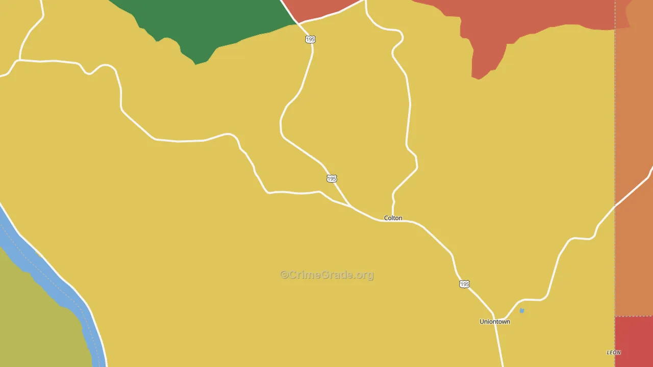 Colton, WA Map of Vandalism Rates