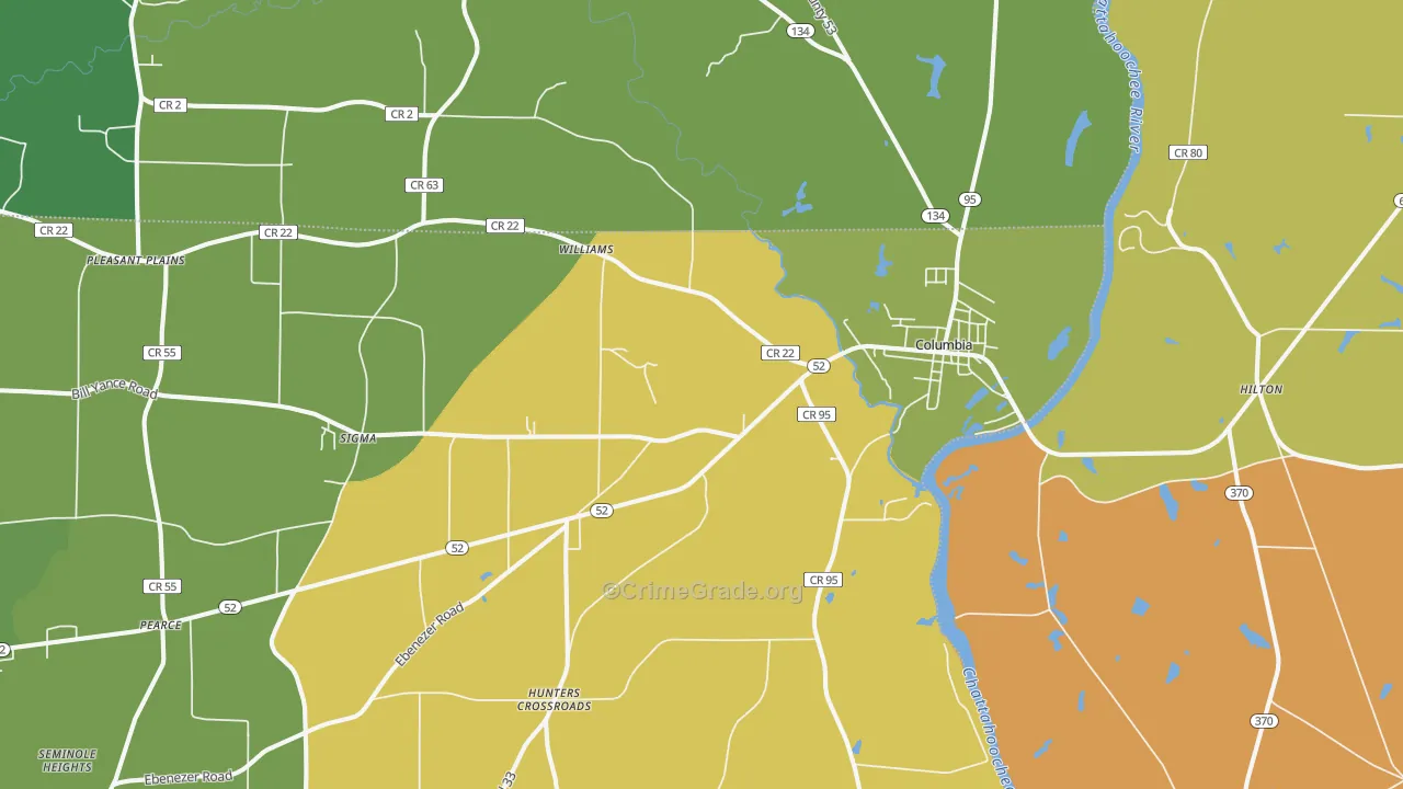 Columbia, AL Map of Vandalism Rates