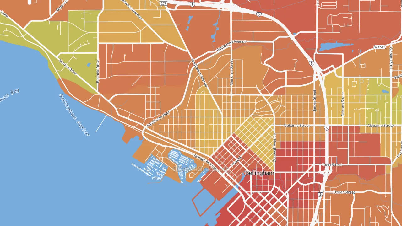 Columbia, Bellingham, WA Map of Vandalism Rates