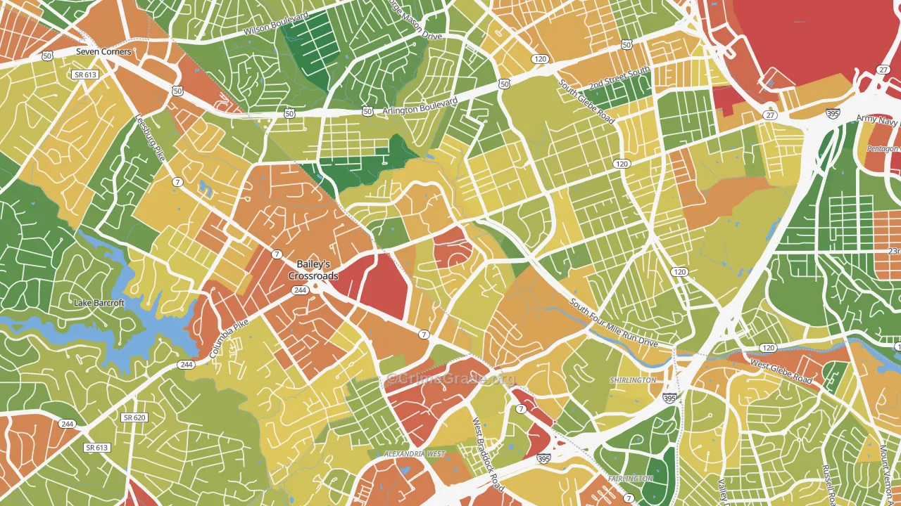 Columbia Forest, Arlington, VA Map of Vandalism Rates
