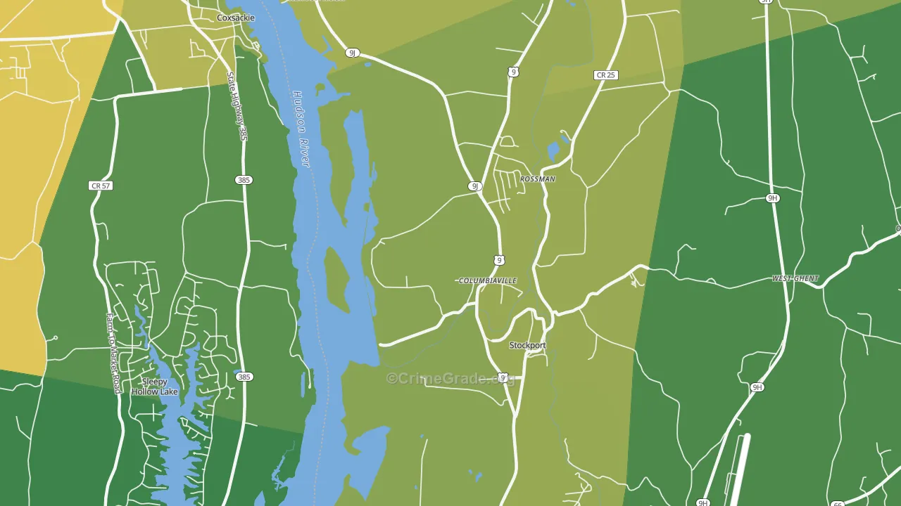 Columbiaville, NY Map of Vandalism Rates